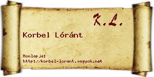 Korbel Lóránt névjegykártya