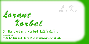 lorant korbel business card